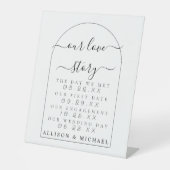 Boho Scriptミニマル Our Love Storyペデスタルサイン 台座サイン (正面)