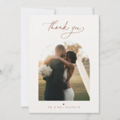 Boho Scriptモダンの写結婚真サンキューカード サンキューカード (正面)