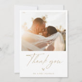 Boho Scriptモダンの写結婚真サンキューカード サンキューカード (正面)