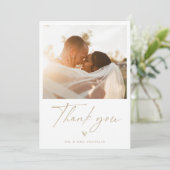 Boho Scriptモダンの写結婚真サンキューカード サンキューカード (スタンド正面)