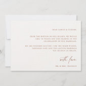 Boho Scriptモダンの写結婚真サンキューカード サンキューカード (裏面)