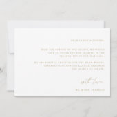 Boho Scriptモダンの写結婚真サンキューカード サンキューカード (裏面)