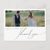 Boho Script横向お洒落き写真ありがとう ポストカード (正面)
