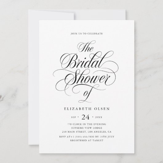 Boho Script素朴 Future Mrs.ブライダルシャワー写真 招待状 (裏面)