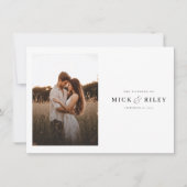 Boho Script 素朴 Photo Budget結婚's 招待状 (正面)