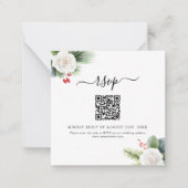Boho Script Greenery QR Code Wedding RSVP Cards ノートカード (正面)