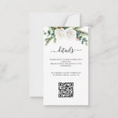 Boho Script Greenery Wedding Reception QR Code ノートカード (正面)