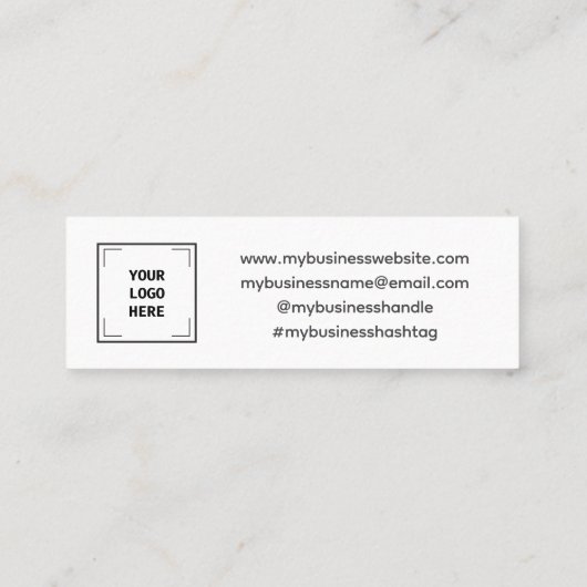 Boho script handwriting thank you logo スキニー名刺 (裏面)