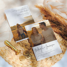 Boho Script & Photosクラシックタイポグラフィ2結婚枚 招待状