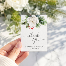Boho Script Pine Greeneryの結婚予算ありがとう ノートカード