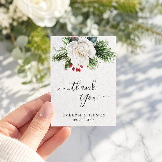 Boho Script Pine Greeneryの結婚予算ありがとう ノートカード