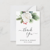 Boho Script Pine Greeneryの結婚予算ありがとう ノートカード (正面)