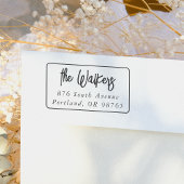 Boho Script Rectangle Frame Return Address ラバースタンプ