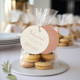 Boho Script Terracotta Cream 結婚's Thank You フェイバータグ