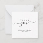 Boho Script Typography Minimal Wedding Thank You ノートカード (正面)