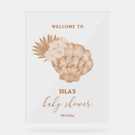 Boho Seashell赤ちゃんシャワーへようこそ アクリルサイン