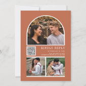 Boho Seashells素朴 QR航海のコー結婚ド 招待状 (裏面)