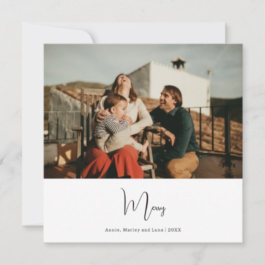 Boho Sevenモダンメリー写真クリスマス シーズンカード (正面)