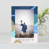 Boho Shapes写真モダンスクール卒業 案内状 (スタンド正面)