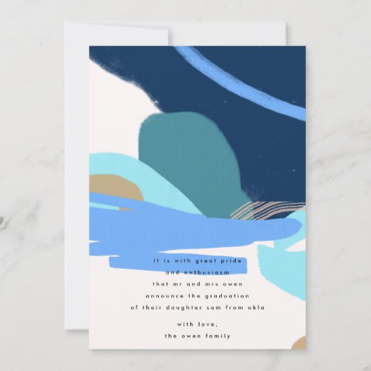 Boho Shapes写真モダンスクール卒業 案内状 (裏面)