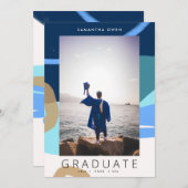 Boho Shapes写真モダンスクール卒業 案内状 (正面/裏面)