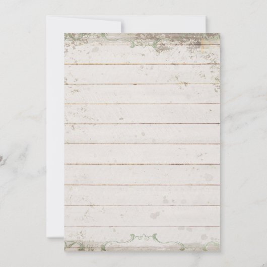 BOHO Shiplapの木板のアジサイを結婚する夏 招待状 (裏面)