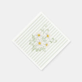 Boho Silly Goose Daisy Sage Green Baby Shower スタンダードカクテルナプキン (角)