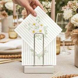 Boho Silly Goose Daisy Sage Green Baby Shower スタンダードカクテルナプキン