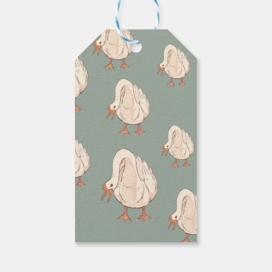 Boho Silly Goose Personalized Baby Shower  ギフトタグ (裏面)