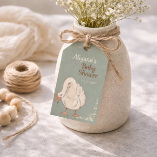 Boho Silly Goose Personalized Baby Shower  ギフトタグ