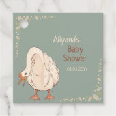 Boho Silly Goose Personalized Baby Shower  フェイバータグ (正面)