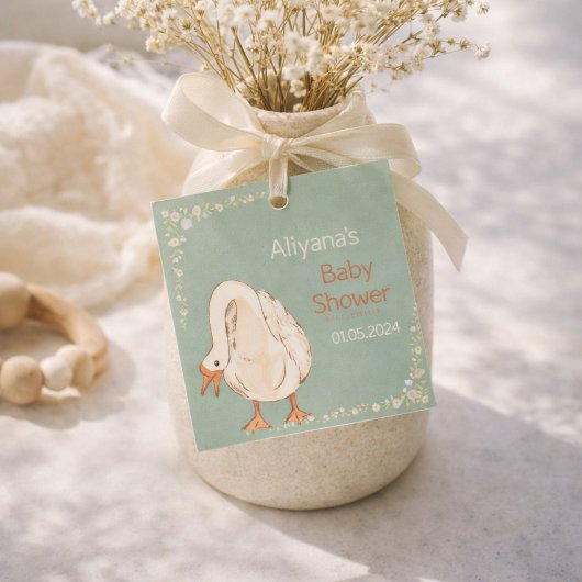 Boho Silly Goose Personalized Baby Shower  フェイバータグ