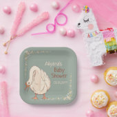 Boho Silly Goose Personalized Baby Shower  ペーパープレート (パーティー)