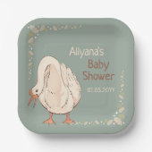 Boho Silly Goose Personalized Baby Shower  ペーパープレート (正面)