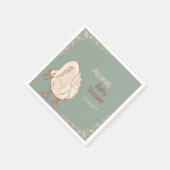 Boho Silly Goose Personalized Baby Shower Napkins スタンダードカクテルナプキン (角)