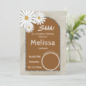 Boho & Silver Arche & Whiteデイジー誕生会 招待状 (スタンド正面)