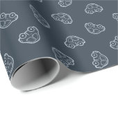 Boho Simple Cars Vehicle Modern Cute Boy Dark Blue ラッピングペーパー (ロールコーナー)