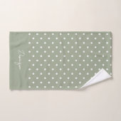 Boho Simple Modern Girly Neutral Polka Dot Sage バスタオルセット (ハンドタオル)