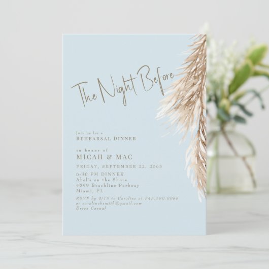 Boho Sky Blue The Night Before Pampas 招待状 (スタンド正面)