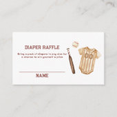 Boho Slugger Baseball Diaper Raffle Baby Shower  エンクロージャーカード (正面)