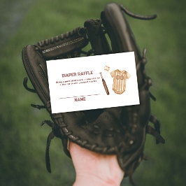 Boho Slugger Baseball Diaper Raffle Baby Shower  エンクロージャーカード