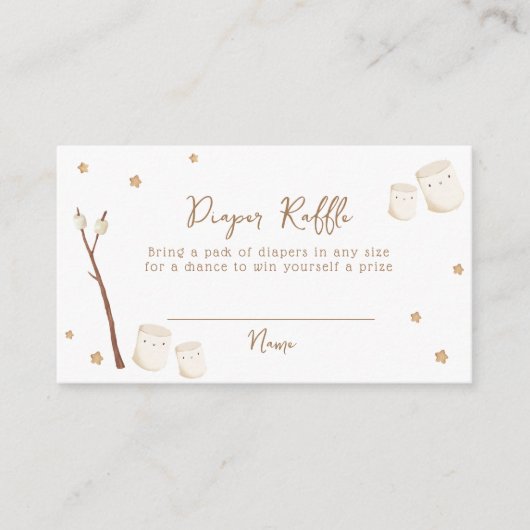 Boho S'moreおもしろいスターズおむつラッフルベビーシャワー エンクロージャーカード (正面)