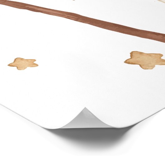 Boho S'moreミニマルおもしろいスターズ赤ちゃんシャワーへようこそ ポスター (角)