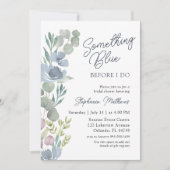 Boho Something Blue Floral Shower Invitation 招待状 (正面)