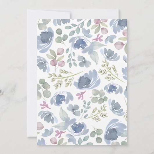 Boho Something Blue Floral Shower Invitation 招待状 (裏面)