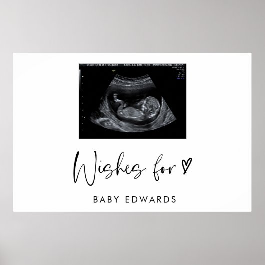 Boho Sonogram赤ちゃん男女兼用シャワーゲストブック ポスター (正面)