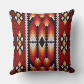 Boho Southwestern Tribal Geometric Beaded Rust クッション (裏面)