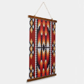 Boho Southwestern Tribal Geometric Beaded Rust 吊り下げ型タペストリー (傾斜あり)