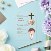 Boho Spanish First Holy Communion アクリル招待状 (インサイチュ (ウェディング))