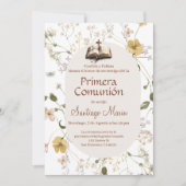 Boho Spanish First Holy Communion 招待状 (正面)